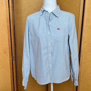 Women’s Ralph Lauren Long Sleeve Striped Cotton Button Down Oxford Shirt (M)